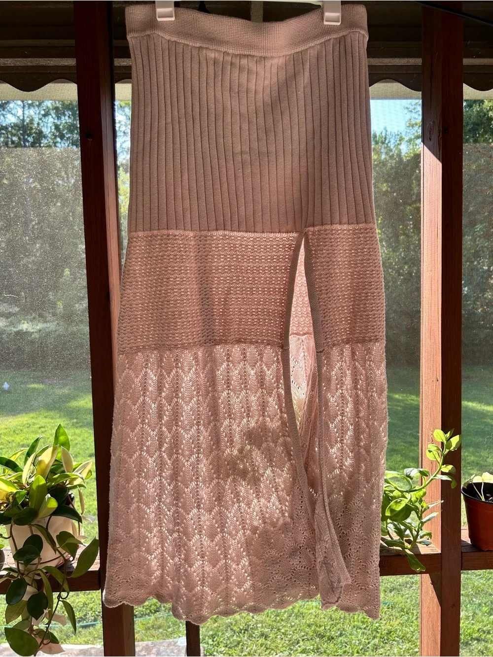 Free people bari column knit maxi skirt XL